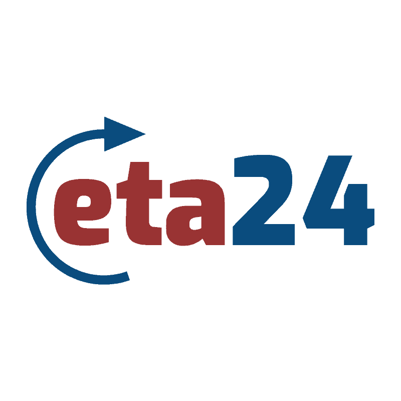 eta24 Logo mit blauem Kreis und Pfeil